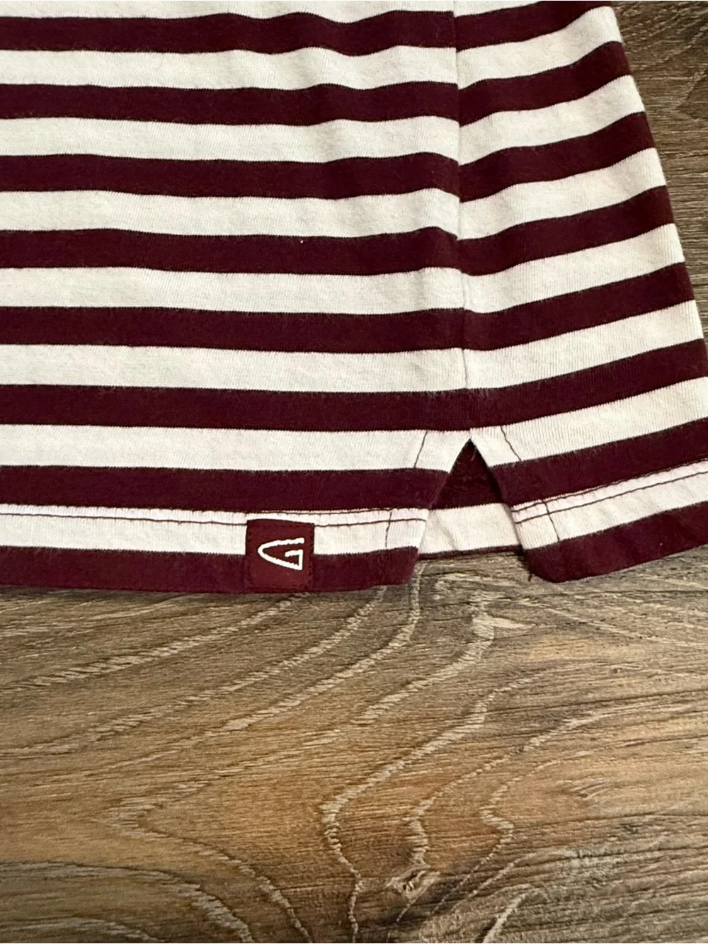 Garb Girls' Maroon & White Striped Casual Dress with A&M Aggies Logo